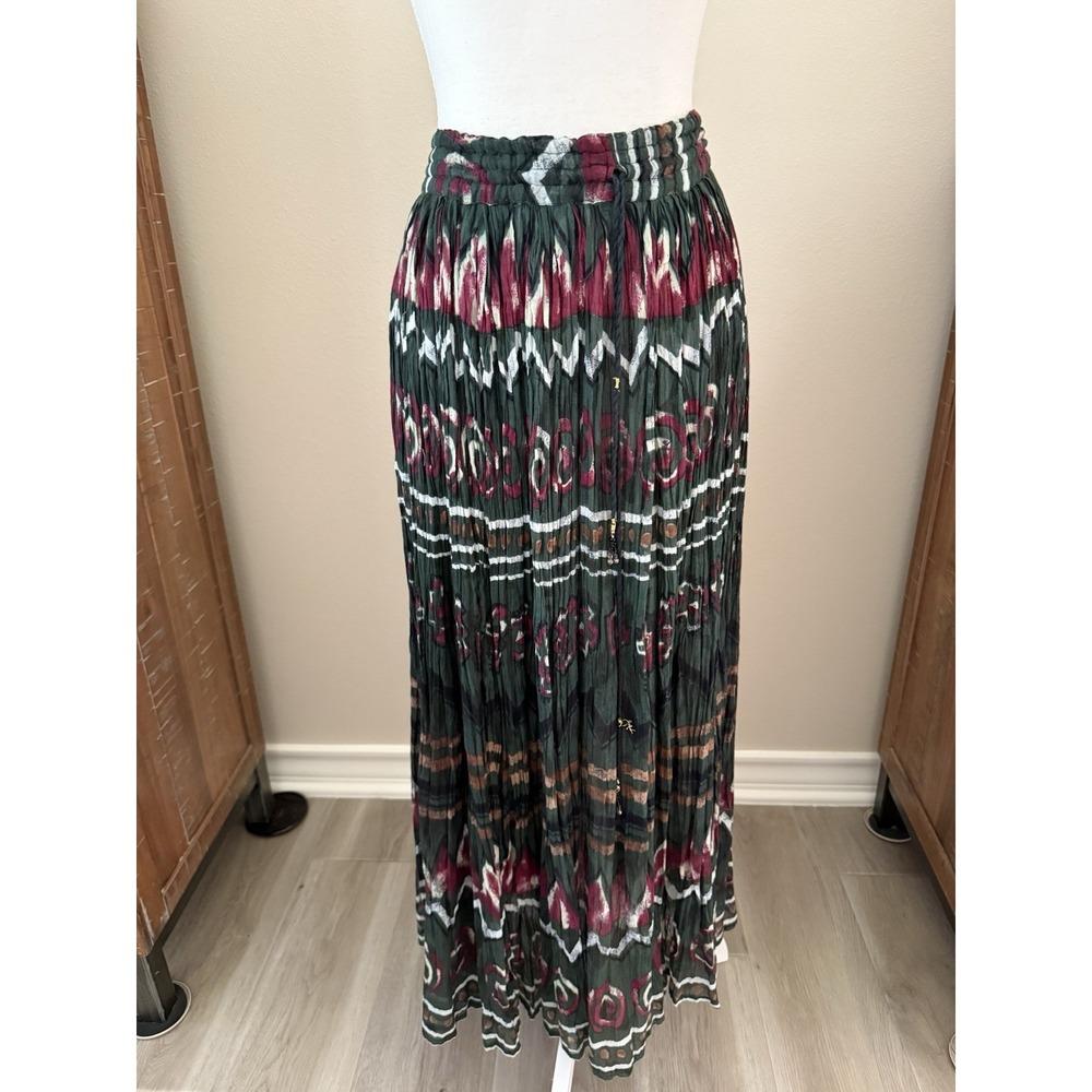 Vintage Just Classics Boho Gauze Maxi Skirt M India Festival Crinkle Cotton